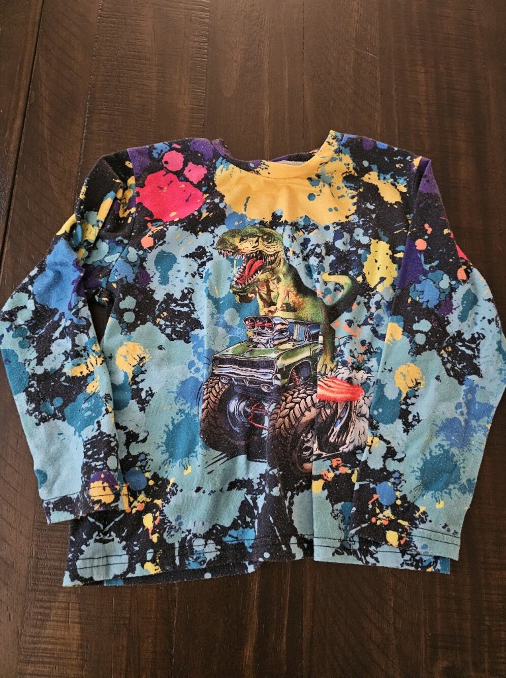 SHEIN Multicolor Splash Graphic Tee in Blue, Yellow, Pink & Black